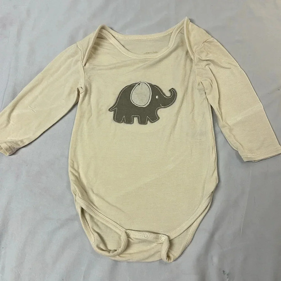 Silkberry - Baby Bamboo Long Sleeve Onesie - Mocha El. Size 3-6 months - Picture 1 of 3